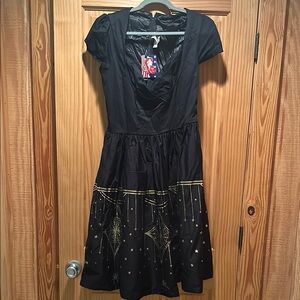 Pinupgirl Deco gold foil spider 🕷️ Halloween vintage pinup dress